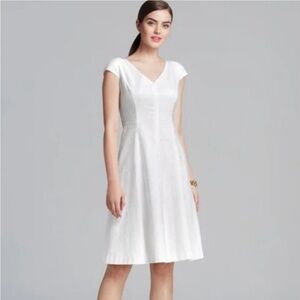 Anne Klein Cream Flutter Sleeve Midi Dress for Weddings